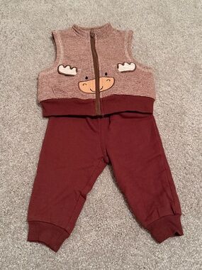 Baby Essentials Striped Knit Baby Bodysuit - Rust and Cream